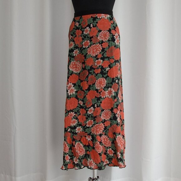 Vintage 90s April Cornell Floral Maxi Skirt Sz S - Picture 1 of 6